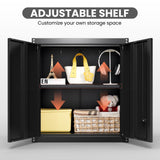 IRONFFICE Metal Wall Storage Cabinet,Steel Garage Hanging Cabinet,Black Cabinets for Storage Wall,Locking Wall Cabinet Small for Home Office,Kitchen IRONFFICE