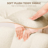 COMHOMA Nursery Rocking Chair, Teddy Upholstered Glider with Side Pockets, Accent Chair with High Backrest Reading Chair for Adult, Nursery, Bedroom, Living Room,Offices(Beige) COMHOMA