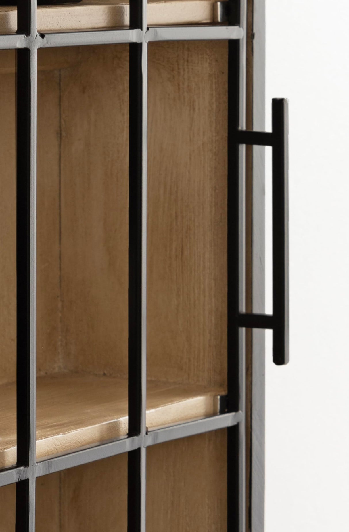 Kate and Laurel Megara Decorative Wooden Hanging Arched Wall Cabinet with Door for Open Storage; 16 x 6 x 24; Black and Natural Wood; Wooden Floating Wall Bathroom Cabinet for Above Toilet Storage Kate and Laurel