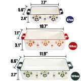 Peohud Set of 3 Casserole Dishes for Oven, Porcelain Baking Dishes with Handle, Large Rectangular Lasagna Pans, Ceramic Bakeware Set for Cooking, Kitchen, Cake Dinner, Banquet and Daily Use Peohud