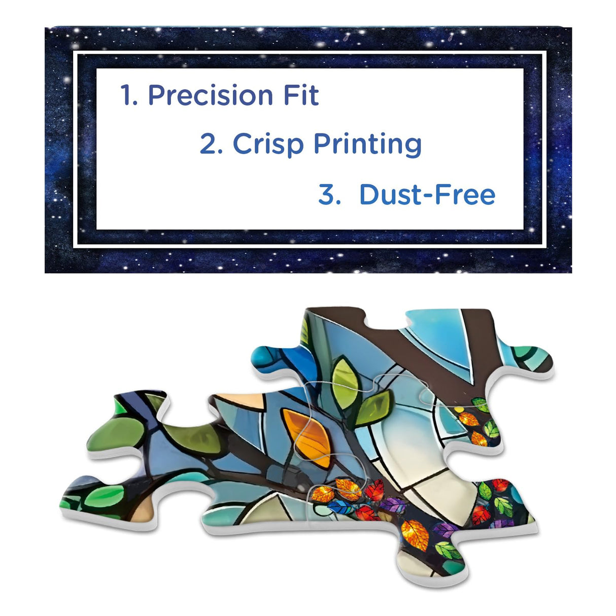 Stained Glass Tree of Life Puzzle 1000 Piece for Adults, Fantasy Galaxy Jigsaw Puzzles Art, Colorful Nature Leaf Puzzle BBOLDIN