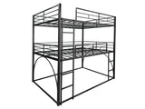 PVWIIK Full Triple Bunk Bed with Ladder for 3 Kids/Teen/Adults Bedroom,Full Over Full Over Full Heavy Duty Metal Bunk Bed for Girls & Boys,No Box Spring Needed,Black PVWIIK