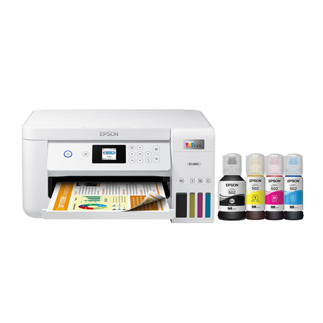 Epson EcoTank ET-2850 Wireless Color All-in-One Cartridge-Free Supertank Printer with Scan, Copy and Auto 2-Sided Printing – The Perfect Family Printer - White (Renewed) Epson