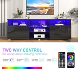 Vinctik 6&Fox Modern LED65inch TV Stand for 65/70/75 inch TV,High Glossy TV Entertainment Center with Storage Drawer,TV Stands for Living Room,APP RGB Light,Smart Modern TV Cabinet(65in Black) Vinctik 6&Fox