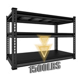 SDXYSTCE 48" W Garage Shelving Heavy Duty, 1500LBS Loads Shelving Units and Storage Racks, 3-Tier Metal Garage Storage Shelves, Industrial Utility Shelf Heavy Duty,48" Wx16 Dx39 H, Black SDXYSTCE