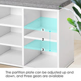 PayLessHere Shoe Bench Storage Bench Entryway Bench Shoe Storage Organizer, 11.8 x 40.9 x 20.7 Inches, with Cushion and 10 Adjustable Compartments for Living Room Entryway Hallway Bedroom PayLessHere