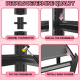 Metallitrend 1500 LBS Storage Shelves,3-Tier Utility Shelves,Metal Storage Shelves,Adjustable Kitchen Shelving Unit,Garage Shelves for Basement, Warehouse, Pantry,24" W x 14" D x 63" H,Black Metallitrend