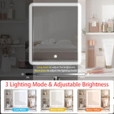 Fameill Vanity Desk with Mirror and Lights, White Vanity Table with 3 Color Lighting, Makeup Vanity Desk with Charging Station, 5 Drawer Storage, 5 Hooks, Hidden and Open Shelves Fameill