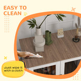 PawHut Dog Crate Furniture Side End Table with Storage, Dog Kennel Furniture Indoor with Double Doors for Medium and Large Dogs, Walnut PawHut