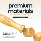 Château Avant Luxury Wooden Massage Tool Set, 5-Piece Lymphatic Drainage & Sculpting Kit – Cupper, Roller, Contouring Board, Scraper & Rope Roller Chateau Avant