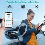 TELGEOOT Level 2 EV Charger 48Amp, Indoor/Outdoor Electric Car Charger EVSE SAE J1772, NEMA 14-50 Plug, 25ft Cable, Start Charge Timer, WiFi Enabled TELGEOOT