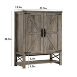 Maupvit 6-Tier Shoe Cabinet with Doors, Farmhouse Shoe Storage Cabinet with Adjustable Shelves, Shoe Shelf, Wooden Shoe Rack Organizer Cabinet for Entryway, Foyer, Hallway, Living Room, Grey Maupvit