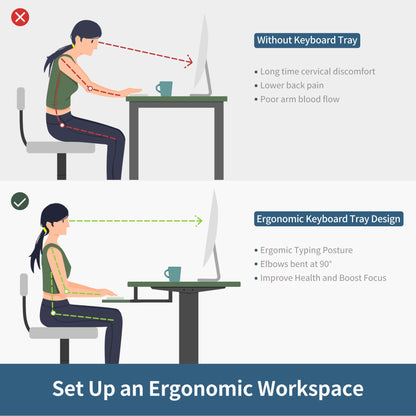 BANTI 40" x 24" Height Adjustable Electric Standing Desk with Keyboard Tray, Sit Stand up Desk with Splice Board, White Frame/White Top - WoodArtSupply