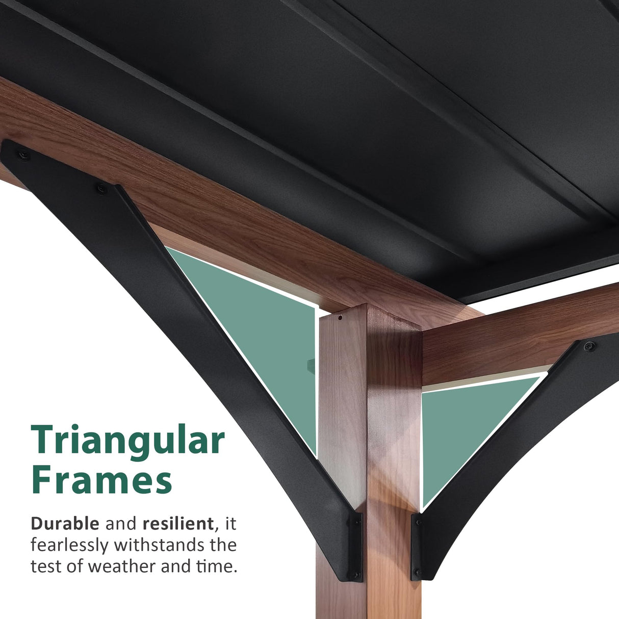 Macrout 12'x14' Outdoor Gazebo, Heavy Duty Pergola with Sloped Metal Roof and Aluminum Frame, Permanent Gazebos for Patio, Decks, Backyard, Garden, 4756 (Sloped Roof + Brown Frame, 12'x14') M MACROUT