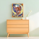 ZUVRDIAI Stained Glass Moon Woman Art Paint by Numbers Kits 16x20 Inch Canvas Moon Fairy Crescent Flowers Stars DIY Oil Painting for Adults Beginner with Brushes Acrylic Paints Drawings(No Frame) ZUVRDIAI