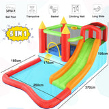 AKEYDIY Inflatable Bounce House for Kids, Fun Jumping Area with Basketball Hoop, Large Pool, Long Slide with Climbing Wall Bouncy House with Air Blower Outdoor Backyard AKEYDIY