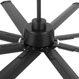 LEDLUX 72" Ceiling Fan No Light, Reversible DC Motor, 6 Speed Remote Control, Industrial 9 Aluminum Blades with 3 Downrods for Home or Commercial, Living Room/Warehouse Black LEDLUX