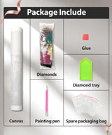 SUGMAR DIY 5D Diamond Art Painting Kits for Adults Diamond Art Pink Flower Full Drill Crystal Rhinestone Embroidery Craft Kits for Home Wall Decor Christmas Gifts, 16x20inch SUMGAR