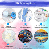 JUJUHOOD Love Stone Paint by Numbers Kit for Adults, Beach Sunset Adult Paint by Number Kits,DIY Acrylic Paint by Number on Canvas for Home Wall Decor 16X20 Inch JUJUHOOD