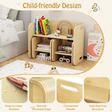 Costzon Kids Table and Chair Set, 4 in 1 Wood Activity Table, Bench, Storage Shelves, Desk for Children Reading, Arts, Crafts, Snack Time, Playroom, Fully Assembled, Toddler Table & Chair Set, Natural Costzon