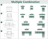 Hobestluk 152" Cloud Modular Sectional Couch 4-Seater Sofa with Ottomans U Shaped Couch Deep Seat Sofa with Removable Cover for Living Room (Dark Grey, 4-Seater Sofa with Two Ottomans) Hobestluk