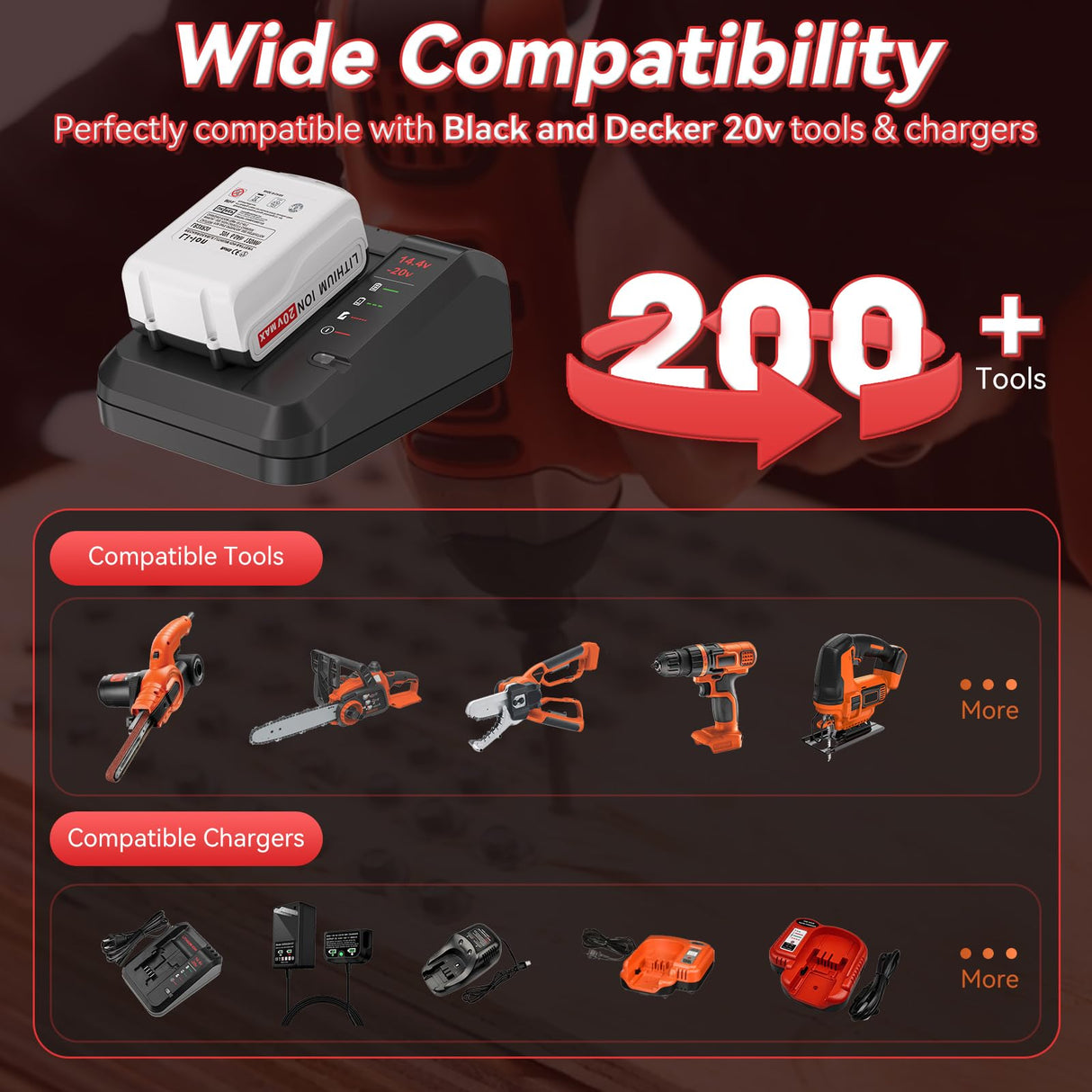 20V 6.0Ah LBXR20 Replacement for Black and Decker 20V Lithium Battery LB20 LST220 LBX20 LBXR2020-OPE LBXR20B-2 LB2X4020 2Packs Hastia