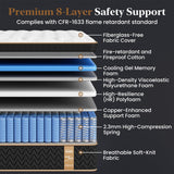 Extra Firm Full Mattress 12 Inch, Cooling Hybrid Bed in a Box, 7-Zones Individual Pocket Spring, Motion Isolation, Targeted Hip/Shoulder/Lumbar Support, Fiberglass-Free, 365-Night Trial, CertiPUR-US FP FLEXPEDIC