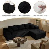 Black Cloud Couch Sectional Sofa in Box with L-Shape Chaise,Modern Modular Couches Upholstered with Deep Seat for Living Room,No Assembly Required SIMTONAL