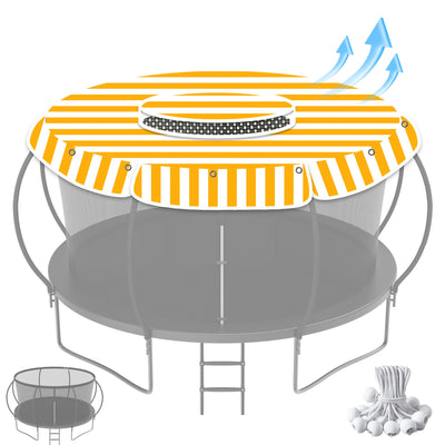 HMOCK Trampoline Shade Cover 16 Ft Round with Air Vent Anti-UV No Standing Water Suitable for 16Ft Round Trampoline Accessories 16ft Yellow
