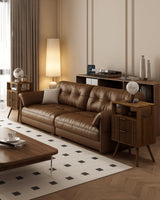 Leomonio Nightstand,Modern Bedside Table with 2 Storage Drawer and Open Wood Shelf, for Bedroom and Small Spaces,Night Stand with Solid Wood Legs,Walnut Brown Leomonio