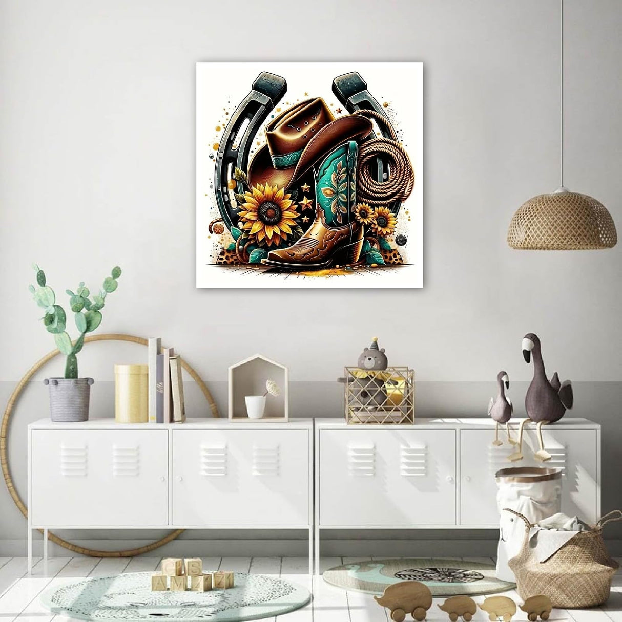 JFYHAB Diamond Painting Kits for Adults, Cowboy 5D Diamond Art Kits for Beginner DIY Full Drill Diamond Dots Crystal Craft Kits for Home Wall Decor Gifts 11.8x11.8 inch JFYHAB