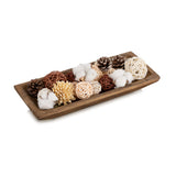 Hanobe Decorative Wooden Dough Bowl: Wood Table Centerpiece Decorations Rustic Natural Candle Holder Tray Trough for Dining Room Kitchen Decor, Brown Hanobe