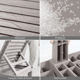 Nestl Patio Chairs - Grey Chaise Lounge Chair Outdoor, 5-Position Adjustable Sun Tanning Chair, Waterproof Pool Lounge Chairs Set of 2, Reclining Lawn Chair, Lightweight Outdoor Lounge Chairs Nestl