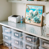 MXZCZX 5D Romantic Heart Diamond Painting Kits for Adults Beginners, Butterfly/Floral Pattern Diamond Art Kit, DIY Full Round Drill Beach Paint with Diamond Pictures Gem Art, Home Wall Decor 14x14In MXCFZX