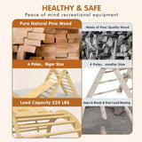 Wanmwill Pikler Triangle Set, 5 in 1 Toddler Climbing Toys, Wooden Montessori Climbing Set with Foldable Ladder & Arch & Ramp, Baby Climber Jungle Gym, Kids Indoor Playground（Natural） Wanmwill