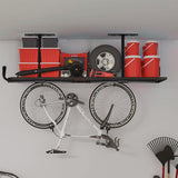 Tlence 4 Pack Overhead Garage Storage Hooks, 16.5" Heavy Duty Ceiling Mount Hangers, Double T-Bar Metal Ladder Ceiling Racks, Hanging for Bike, Pipe Lumber, Fishing Rod, Sports Equipment Tlence