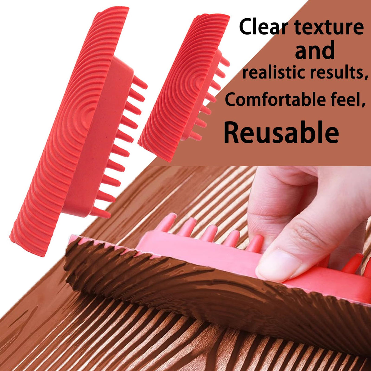 DIQQHI 4-Piece Premium Wood Grain Tool Kit | Natural Faux Wood Paint Brushes & Coatings | Ideal for DIY Wall, Furniture Decor & Rustic Home Styles | Exceptional Ease of Use DIQQHI