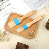 2pcs Pastry Basting Brushes, Oil Brushes Boar Bristle Brushes BBQ Brushes for Sauce Baking Brush BBQ Basting Brush Kitchen Brush for Spreading Butter Cooking Grilling (Small + Medium) LUTER