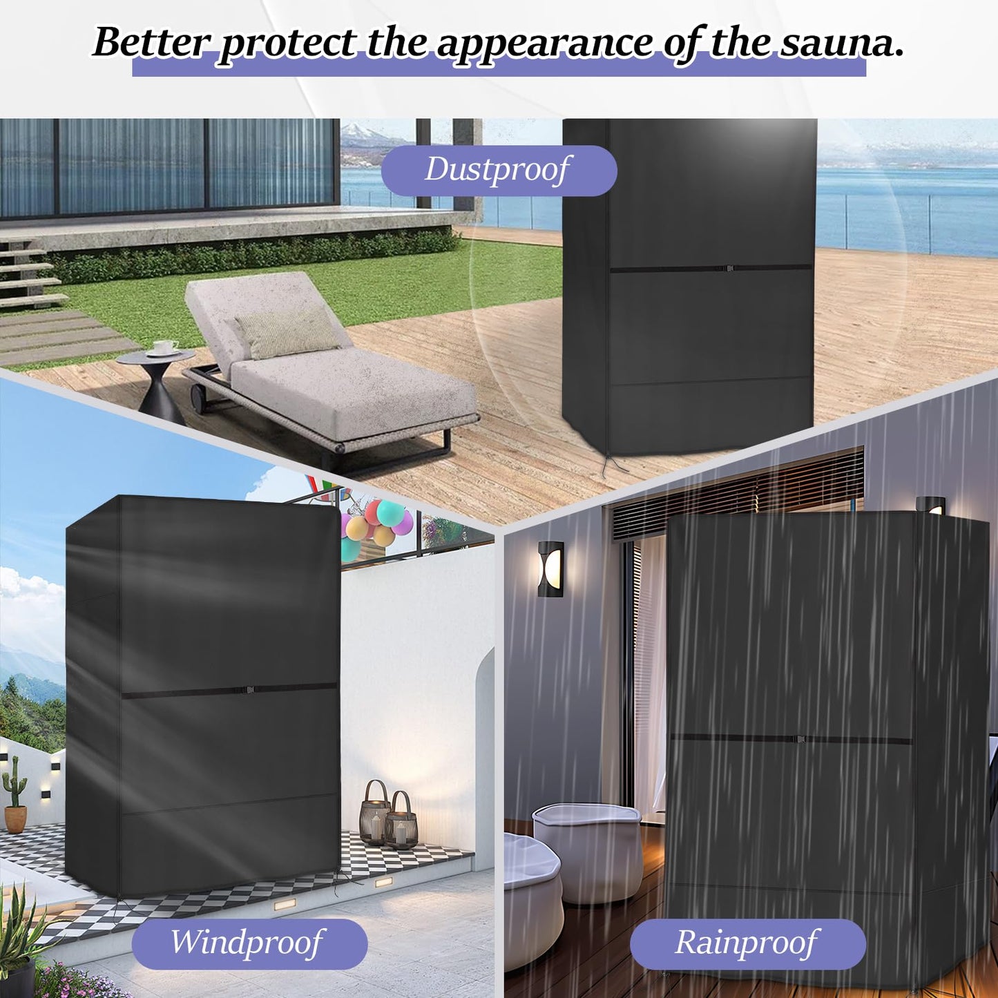 Agustone Wood Sauna Cover,2 Person Sauna Cover Outdoor Dry Sauna Cover for Home Infrared Sauna Room Cover Dynamic Sunlighten Sauna Cover