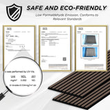 Smartstandard 4 Pack 106" x 12.6" Wood Slat Wall Panels, Soundproof Wooden Wall Panels, Acoustic Wood Panels for Wall, 3D Fluted Wood Panels for Interior Wall Decor, Dark Walnut SMARTSTANDARD