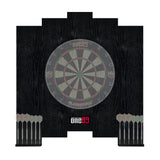 ONE80 Knock-down Dartboard Backboard for A Large Area of Wall Protection Free Combination for Various Set-up Options Wooden Backboard with Black Veins Mounting Kits and Instructions Included Dartboard ONE80