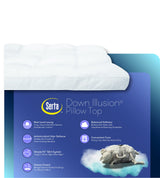 SERTA Down Illusion Soft Hypoallergenic 2 inch Pillowtop Simple Fit Mattress Topper, Twin XL, White Serta