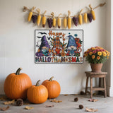 Halloween Stamped Cross Stitch Kits for Beginner, Gnome Needlepoint Counted Cross Stitch Embroidery Kits for Adults, 11CT Dimensions Counted Cross Stitch Patterns Arts Craft Kits TaeYsck