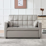 POYISOU Modern 3 in 1 Convertible Sleeper Sofa Couch Bed with USB, Adjustable Backrest Velvet Pull Out Sofa Bed, Loveseat Sleeper Couch, Couches for Living Room, Bedroom, Apartment, Light Grey POYISOU