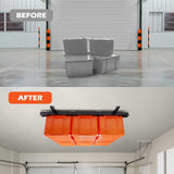 gjkldcvb Overhead Garage Storage Rack, Ceiling Bin Rails Storage, Adjustable Garage Storage System, Bin Organization System, Heavy Duty Metal Rack for Container, Supports Most Storage Bins, 48" x 48" gjkldcvb