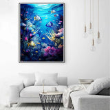 Zariocy 5D Diamond Art Kits for Adults Fish, DIY Paint with Diamond Art Underwater World Round Full Drill Crystal Diamond Paintings Arts Craft for Home Office Wall Decor 12x16 inch Zariocy