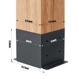 AXWHYS 6x6 Post Base 4 Pcs, (Inner Size 5.6x5.6) Post Brackets Kit, Heavy Duty Black Metal Powder-Coated Post Anchor Outdoor Framing Module Fit for Support Deck Base Plate Pergola Brackets Fence Kit…… AXWHYS