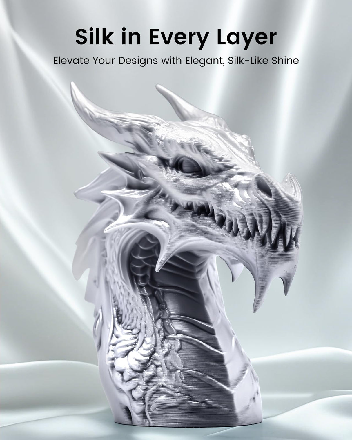 SUNLU Silk PLA+ Filament 1.75mm 2025 Upgrade Spool Compatible with Bambulab Refill Filament, 1kg(2.2lbs) PLA 3D Printer Filament, 1.75mm Dimensional Accuracy +/- 0.02mm, Silver YOOPAI