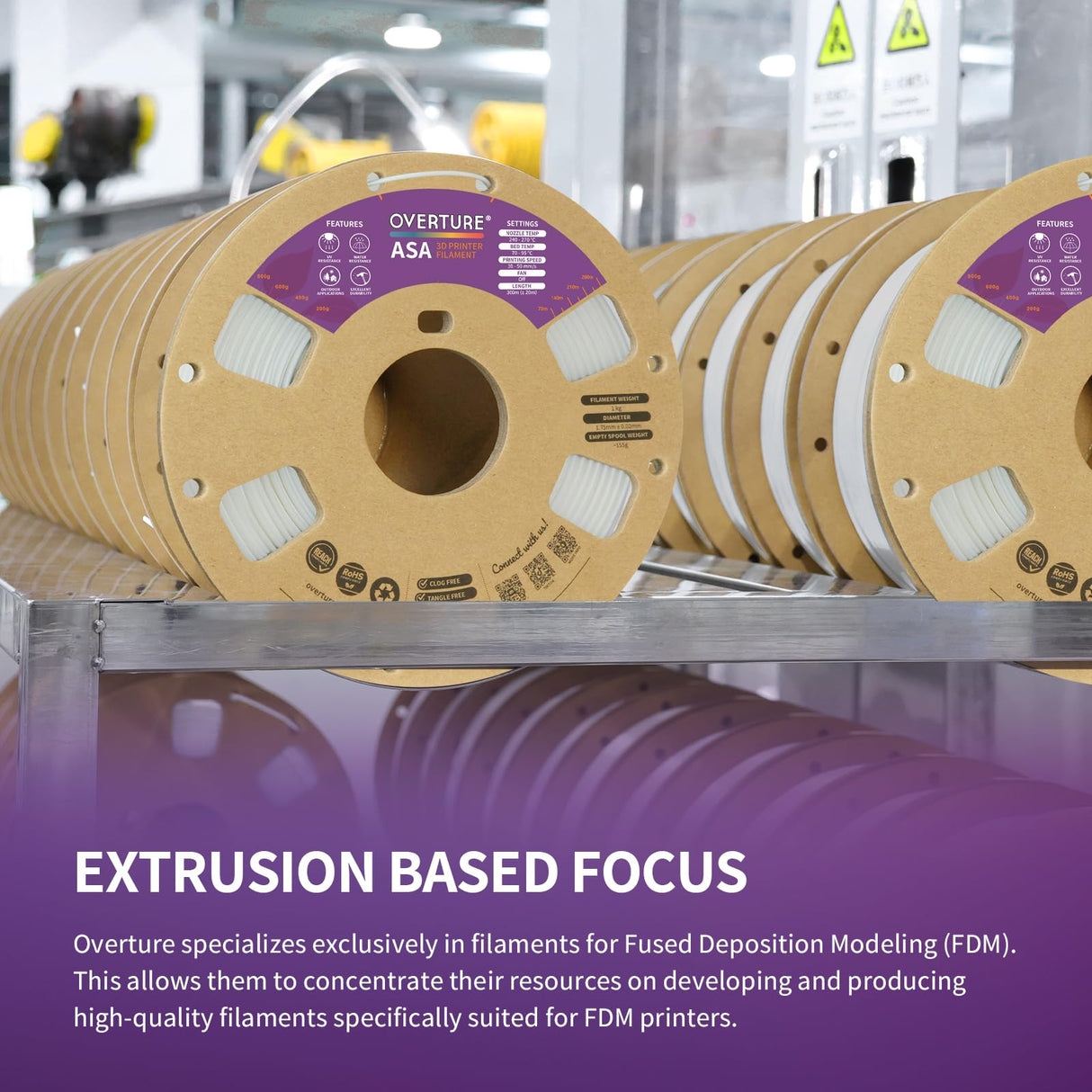 OVERTURE ASA Filament 1.75mm, 1kg Spool (2.2lbs) 3D Printer Filament, Premium Anti-UV, ASA Filament Perfect for Printing Outdoor Functional Parts, Dimensional Accuracy +/- 0.02 mm (Black) OVERTURE