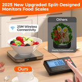 Food Scale with Split Wireless LCD Display, 33lb Digital Kitchen Scale with 7 Units Tare Function, 0.1oz High Accurate Smart Cooking Scale for Baking/Cooking/Meal Prep/Milk/Dieting TRUDIN